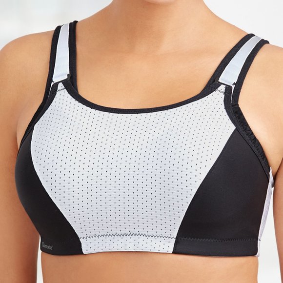 Glamorise SPORT Bra 32C DOUBLE~LAYER~CUPS Wicks-U-Dry PADDED~STRAPS White NEW - Picture 4 of 11